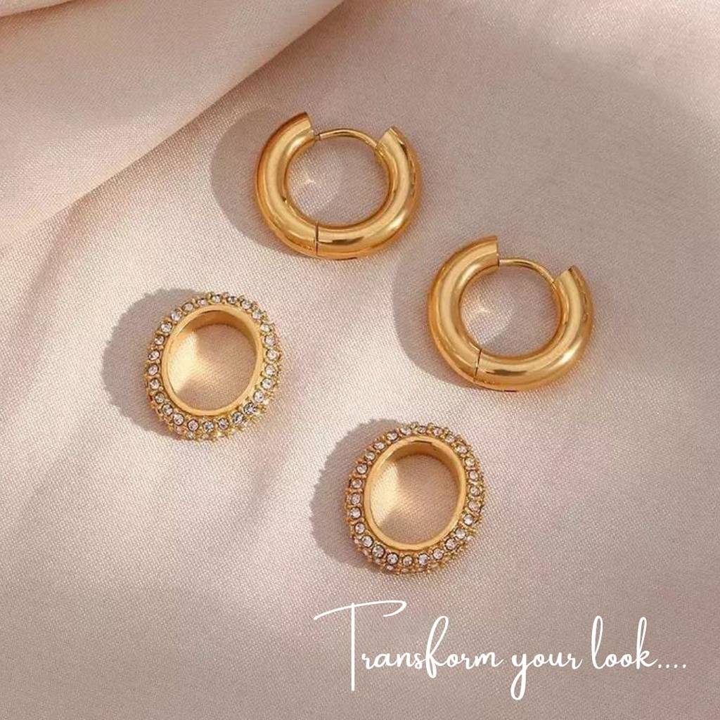 18Kt Gold Plated Zircon Insert Huggies, Pritika