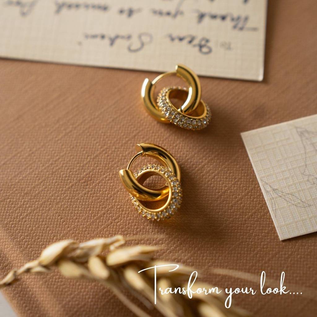 18Kt Gold Plated Zircon Insert Huggies, Pritika