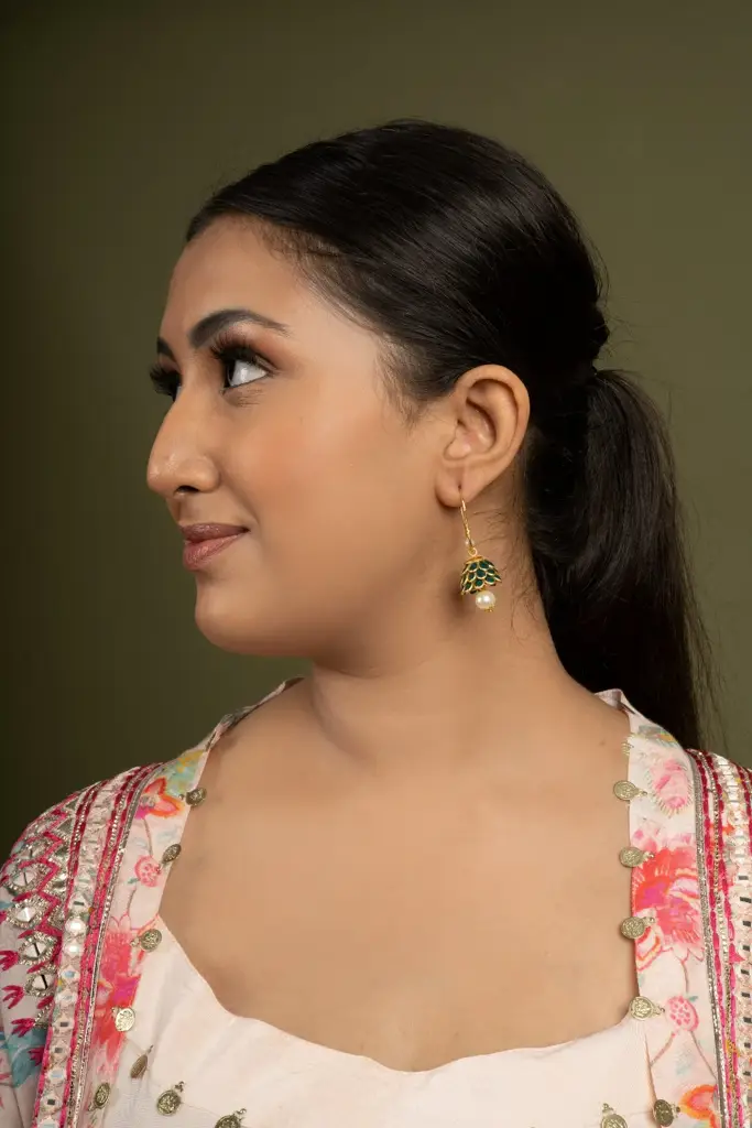 Anika Pachi Jhumka Earrings : QJAT07