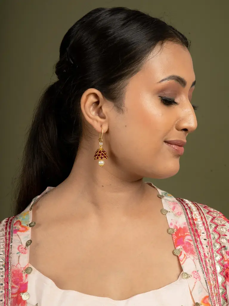 Anika Pachi Jhumka Earrings : QJAT03