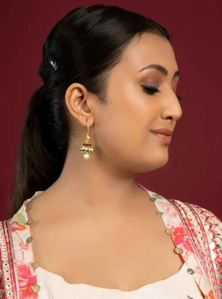 Anika Pachi Jhumka Earrings : QJAT01