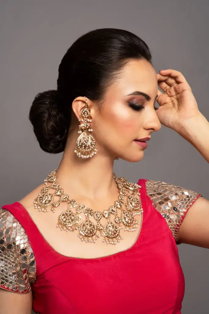 Nimrat White Bridal Jadau Choker Set : QJSEP09