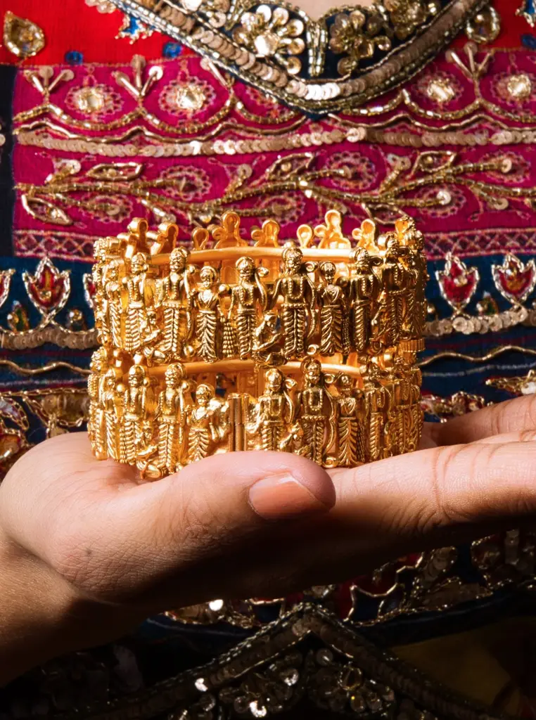 Heritage Gold-Plated Ram Sita Bangles Pair : PES42176