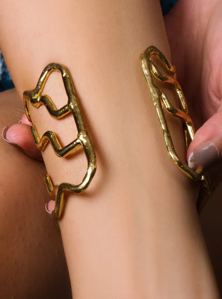 Gold Plated Radiant Agate Cuff : SKQJ064