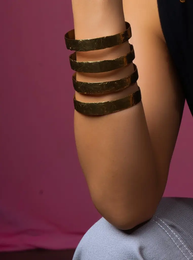 Cleopatra Semi Precious Stone Adjustable Cuff : QJM154