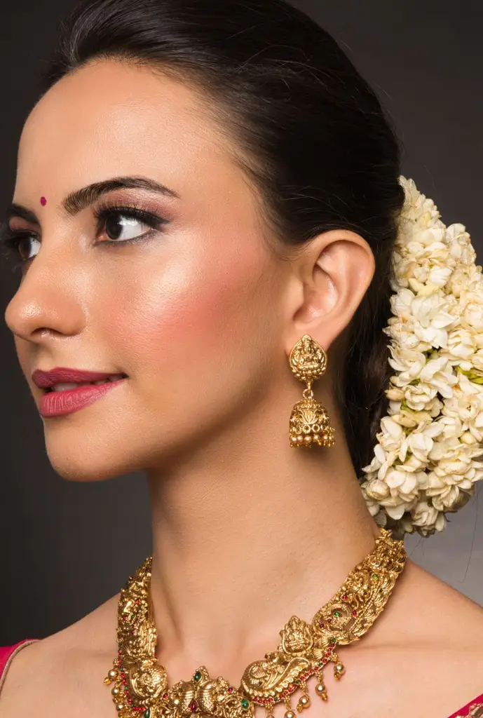 Meher Lakshmi Motif Temple Necklace Set With Earrings : QJSEP48