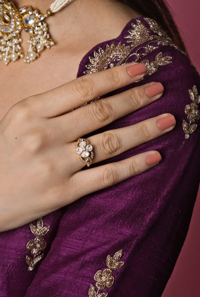 Nayaab Kundan Band Adjustable Ring Nayaab Kundan Band