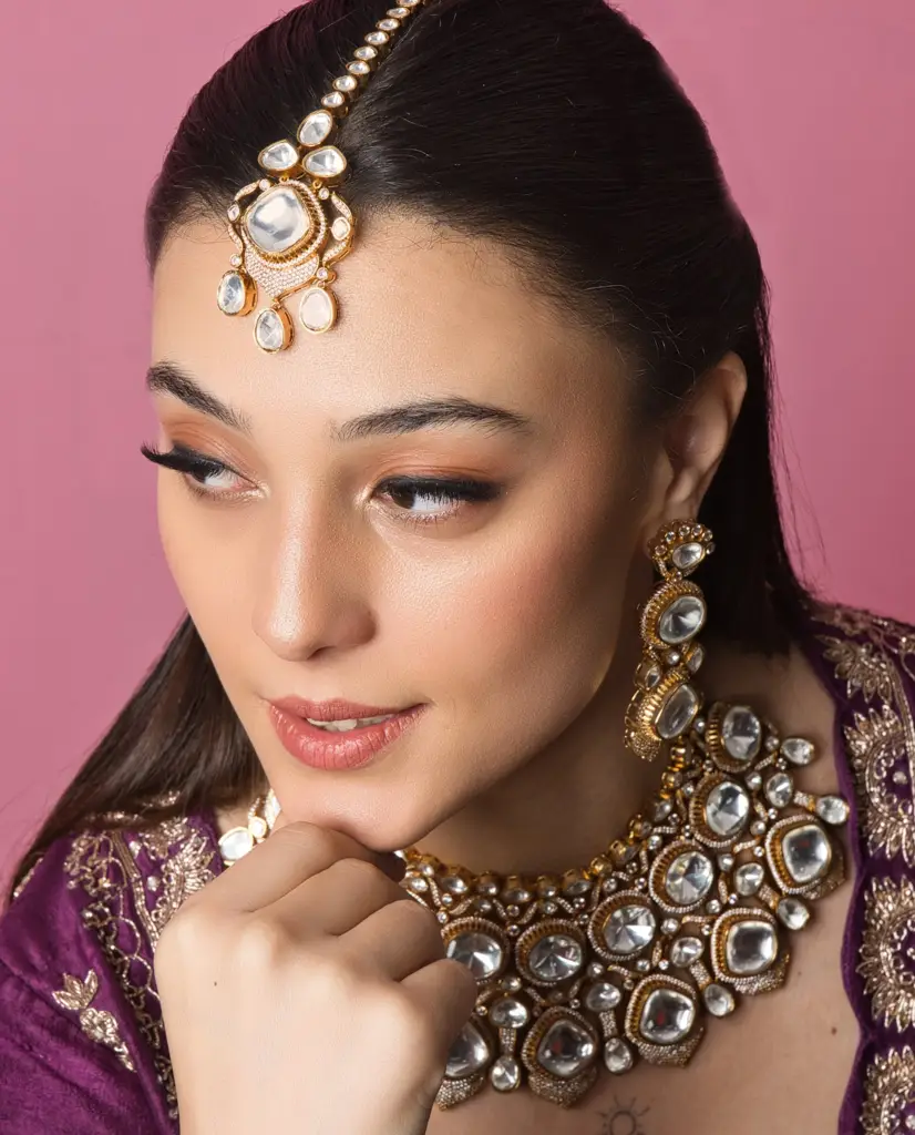 Aishwarya Big Polki Real Look Alike Bridal Set - With Earrings & Maangtikka : RMQJ0061