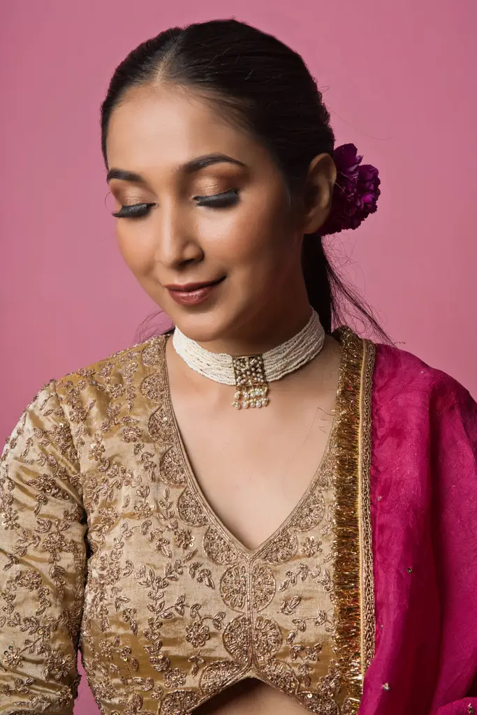 Classic Jadau Pearl White Tukdi Choker : RMQJ0072