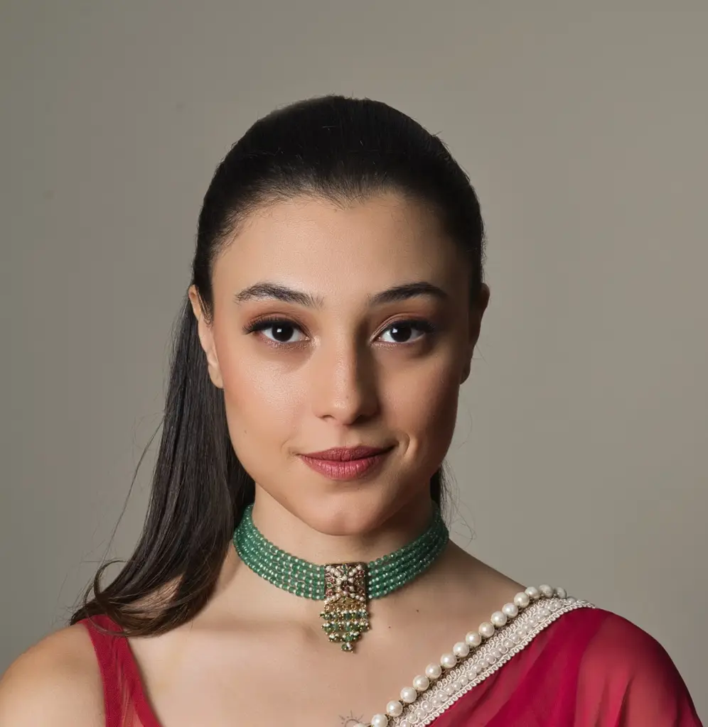 Chic Square Tukdi Mint Green Choker : RMQJ0078