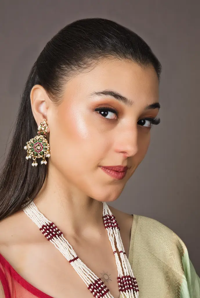 Enchanting Jadau Navratan Double Pendant : RMQJ0119