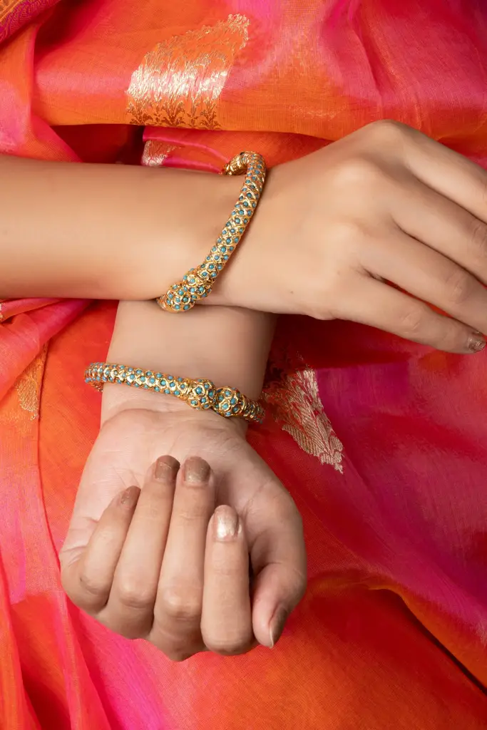 Sonamoti Openable Bangle Pair - Feroza : ASQJ102
