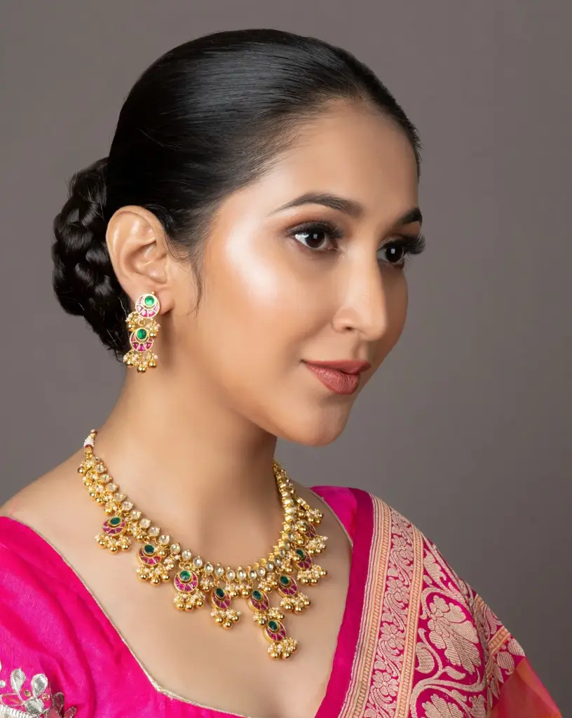 Multi Colour Kundan Necklace And Earrings Set : N199