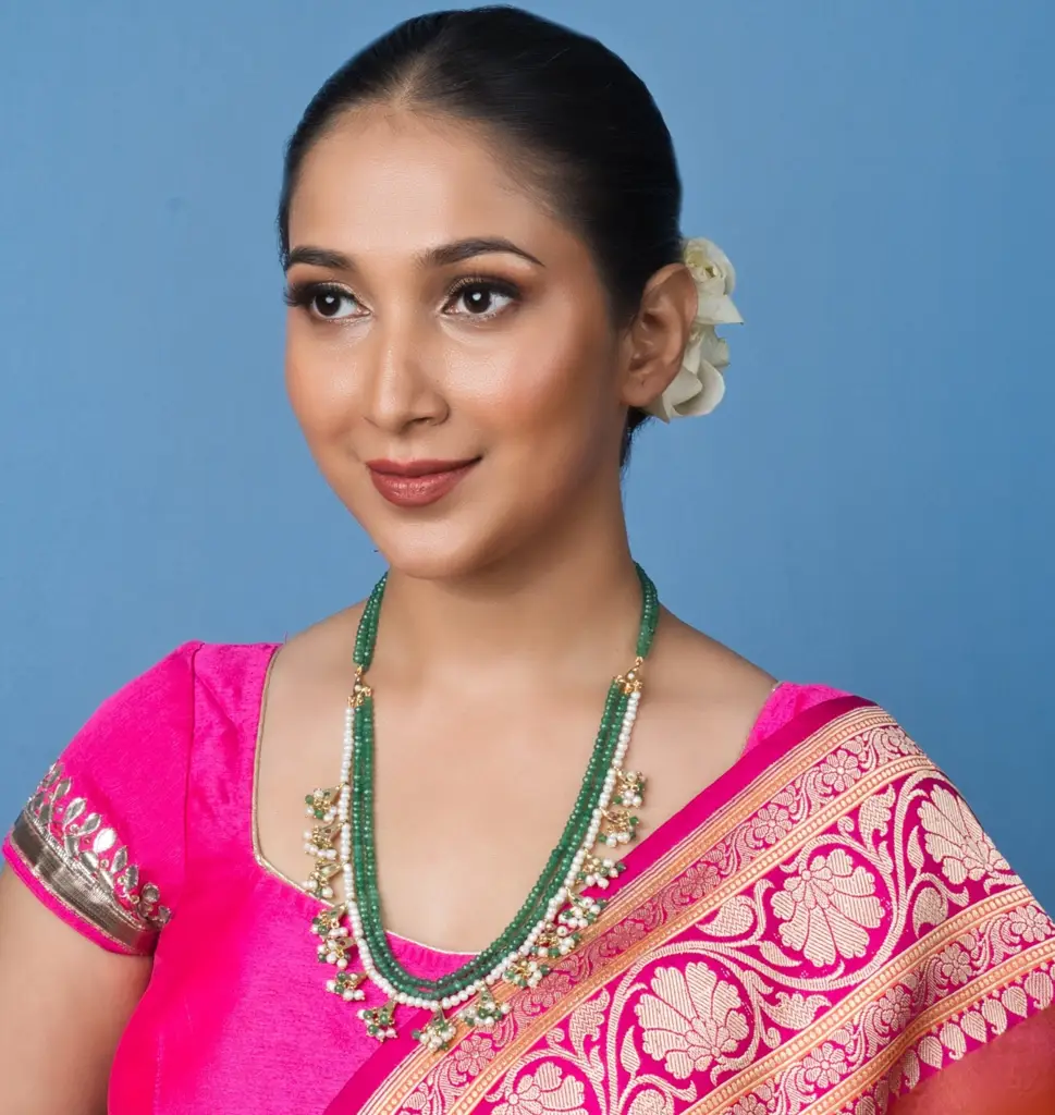 Jadau Emerald Toned Biya Mala : RMQJ0139