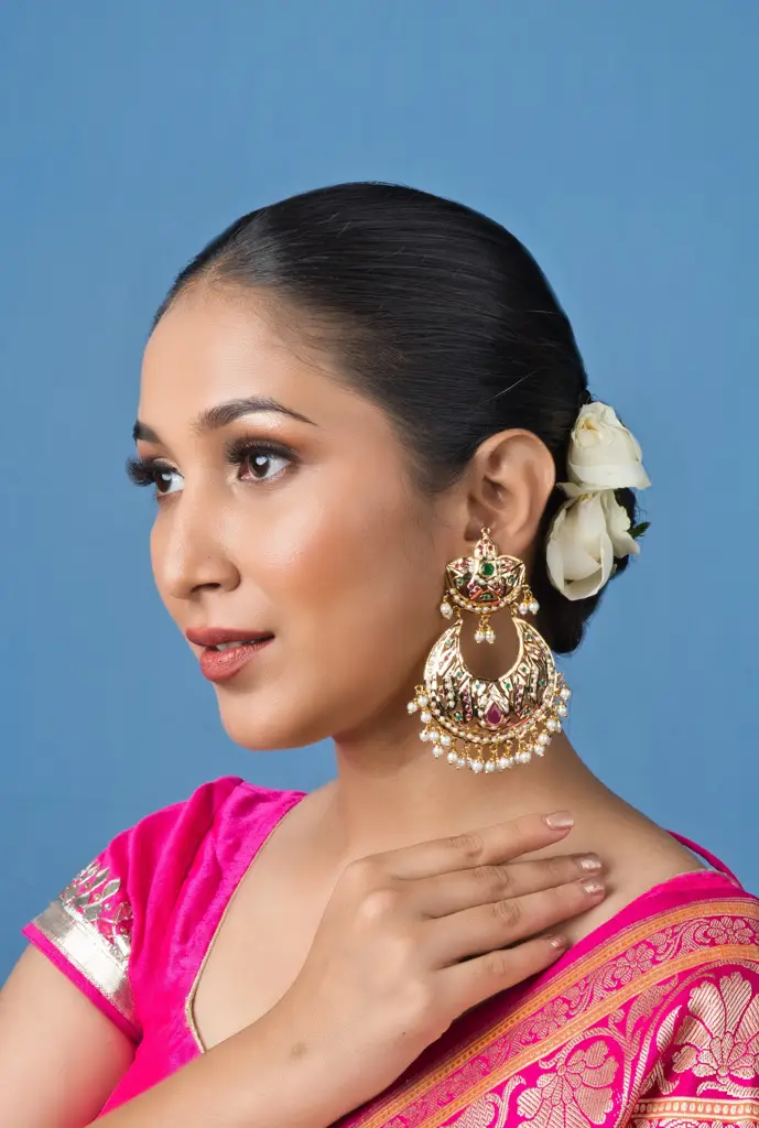 Royal Multicolor Jadau Chaandbali : ASQJ127