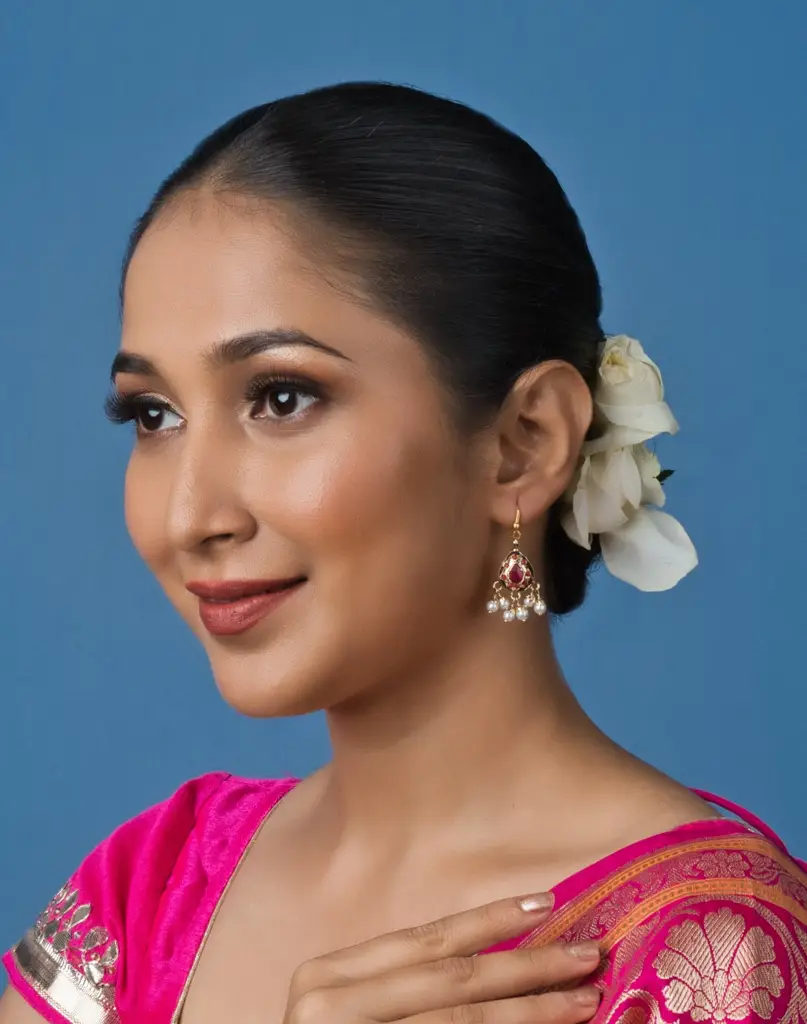 Jadau Earrings With White Moti : RMQJ0131