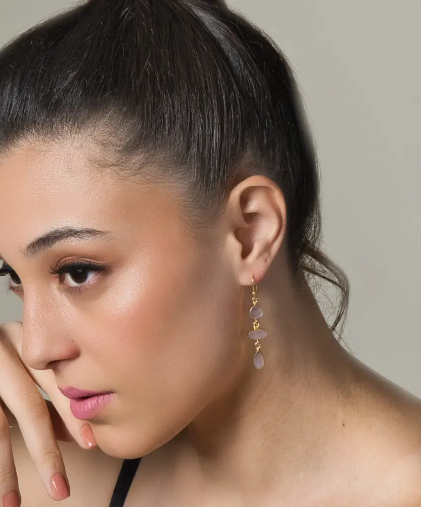 Blush Pink Multi Layer Danglers : N402