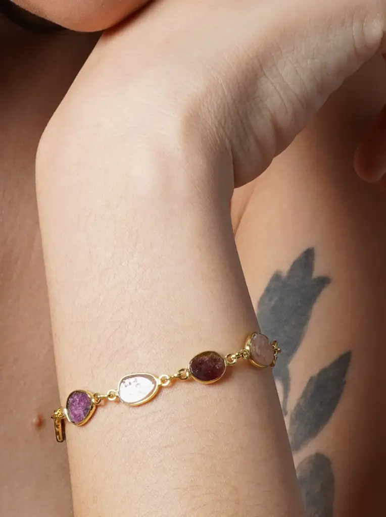 Tourmaline Gold Plated Bracelet : N381