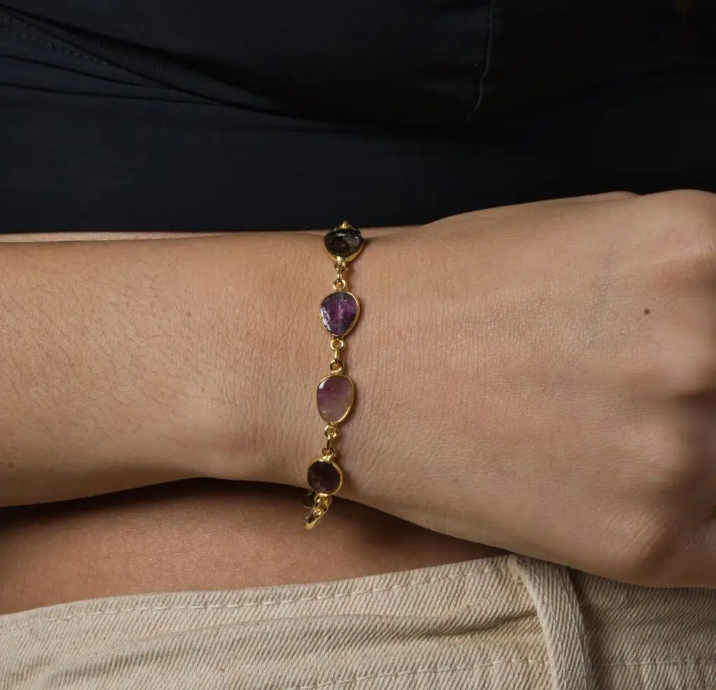 Tourmaline Gold Plated Bracelet : N381