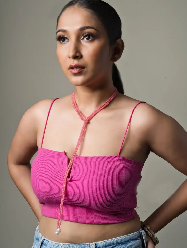 Carrot Pink Tie Knot Necklace - Adjustable : SKQJ198