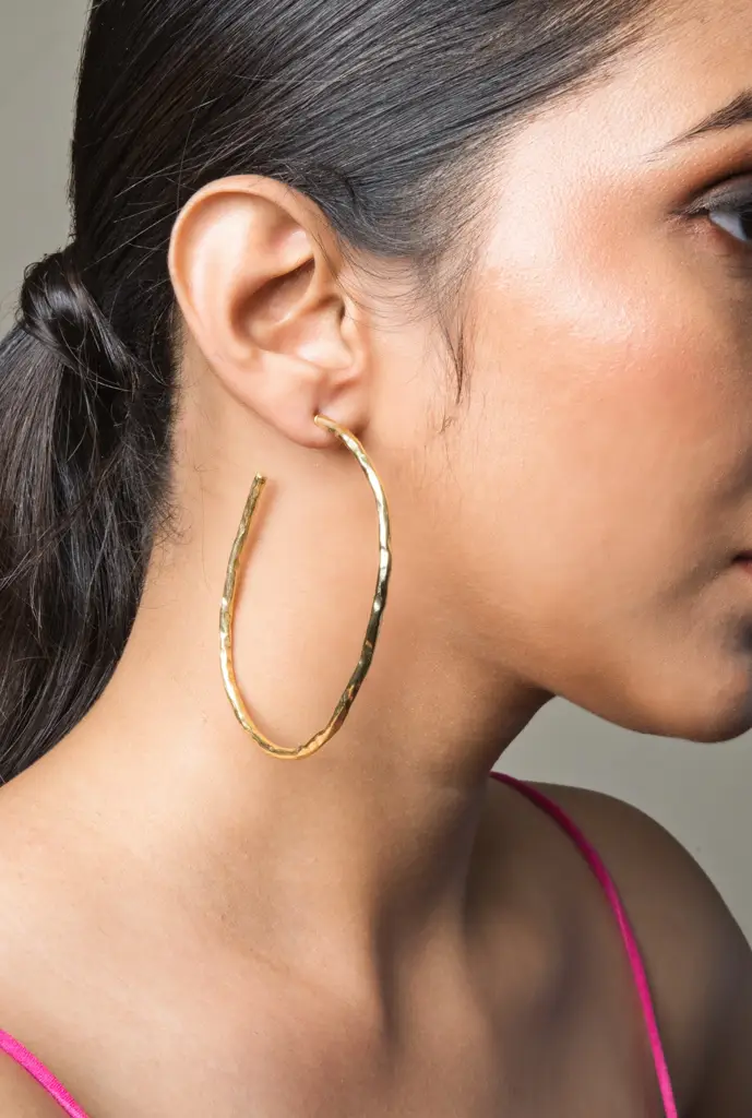 Golden Halo Hoop Earring : SKQJ209