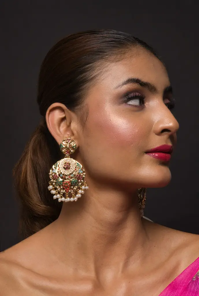 Alisha Jadau Chaandbali Earrings : N127