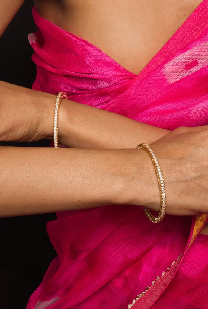 Aarvi American Diamond Look Alike Bangle Pair : QJSEP57