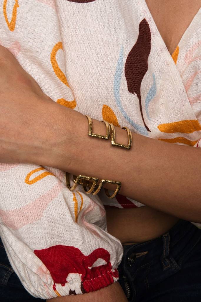 Eliza Three Stone Gold Plated Bracelet : QJSEP180