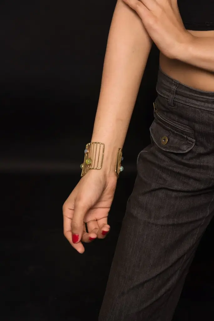 Ellora Multistrand Semi Precious Stone Cuff : QJSEP193