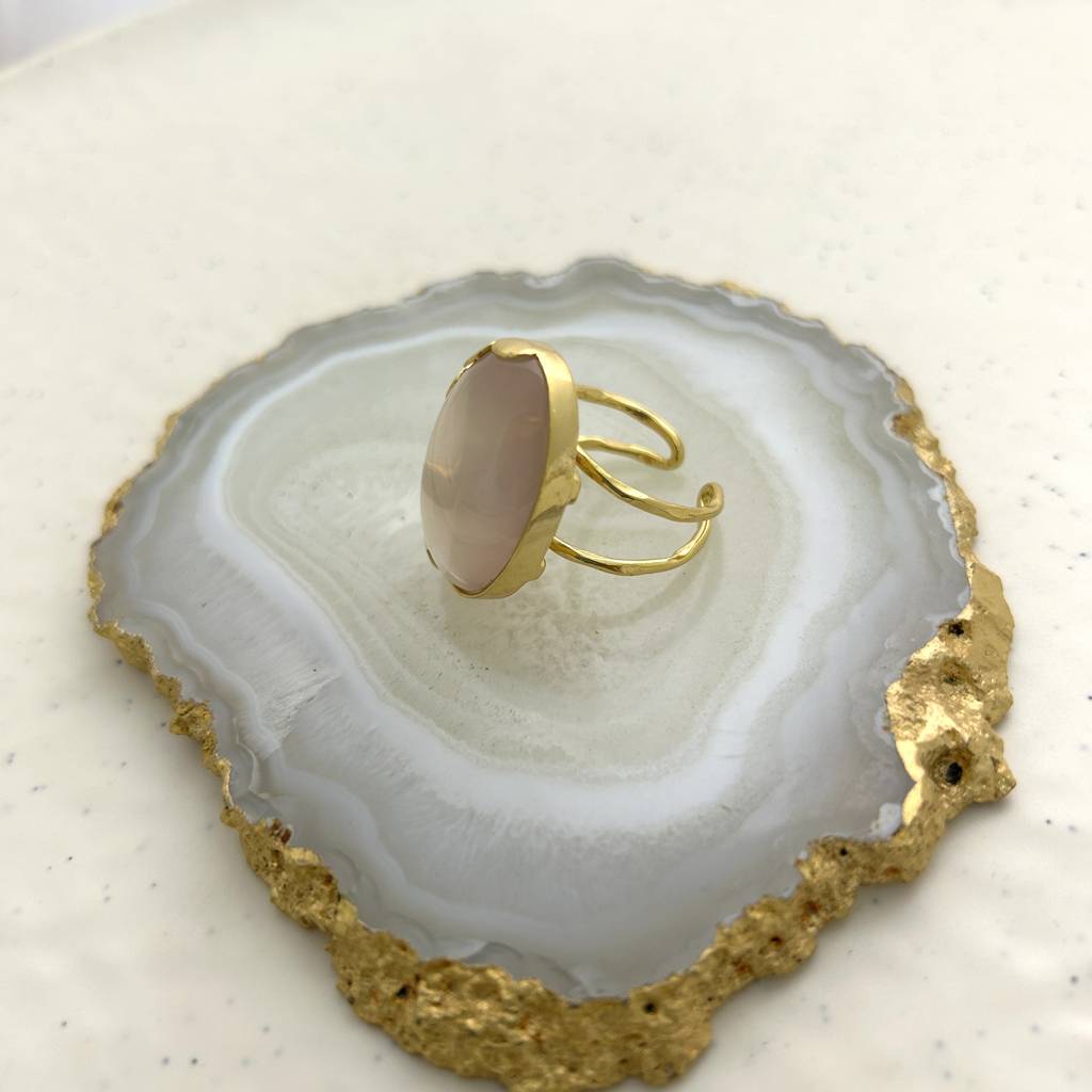 Light Pink Chalcedony Ring : R-158(A)
