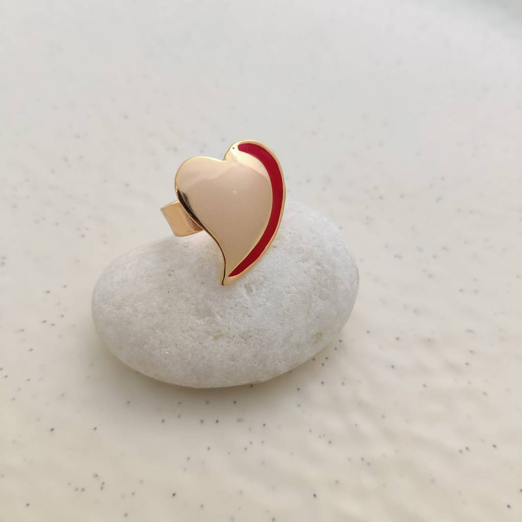 Red-Glam Heart Ring : R-174