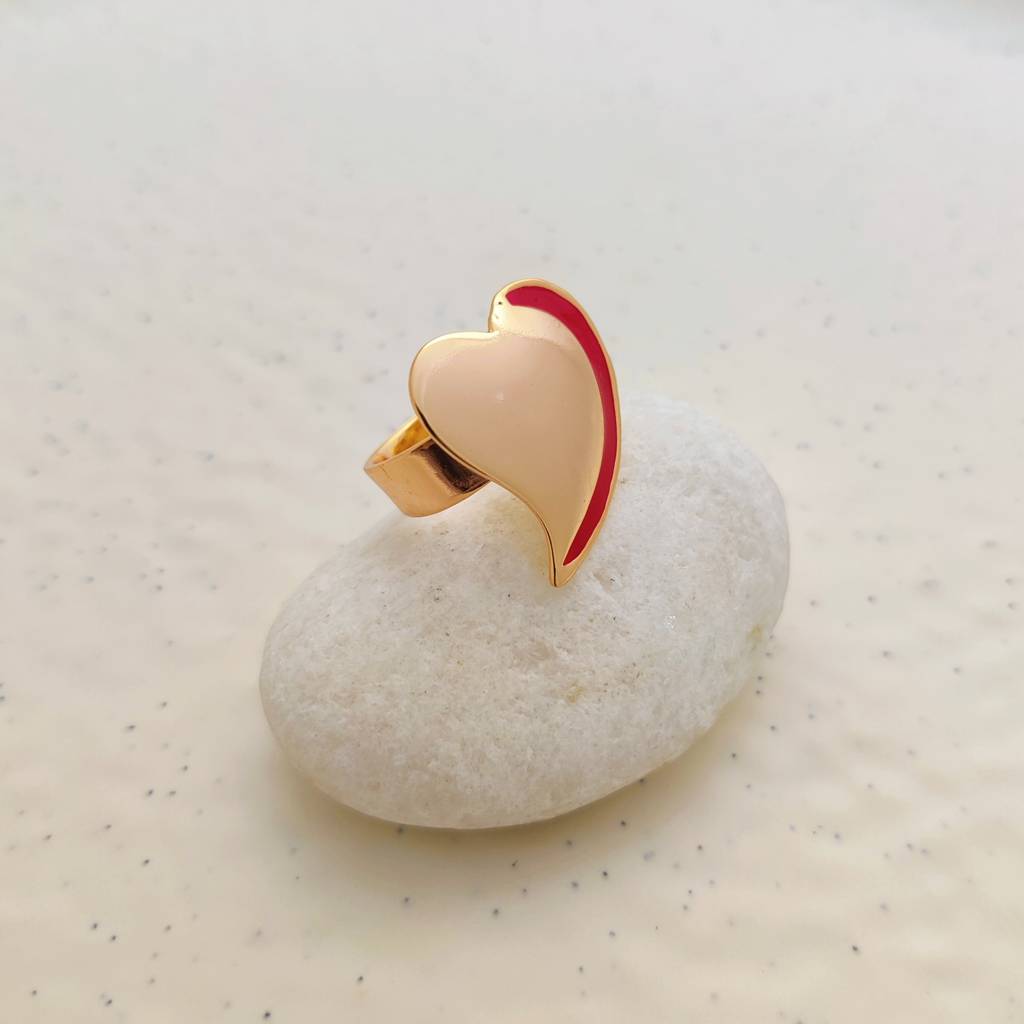 Red-Glam Heart Ring : R-174