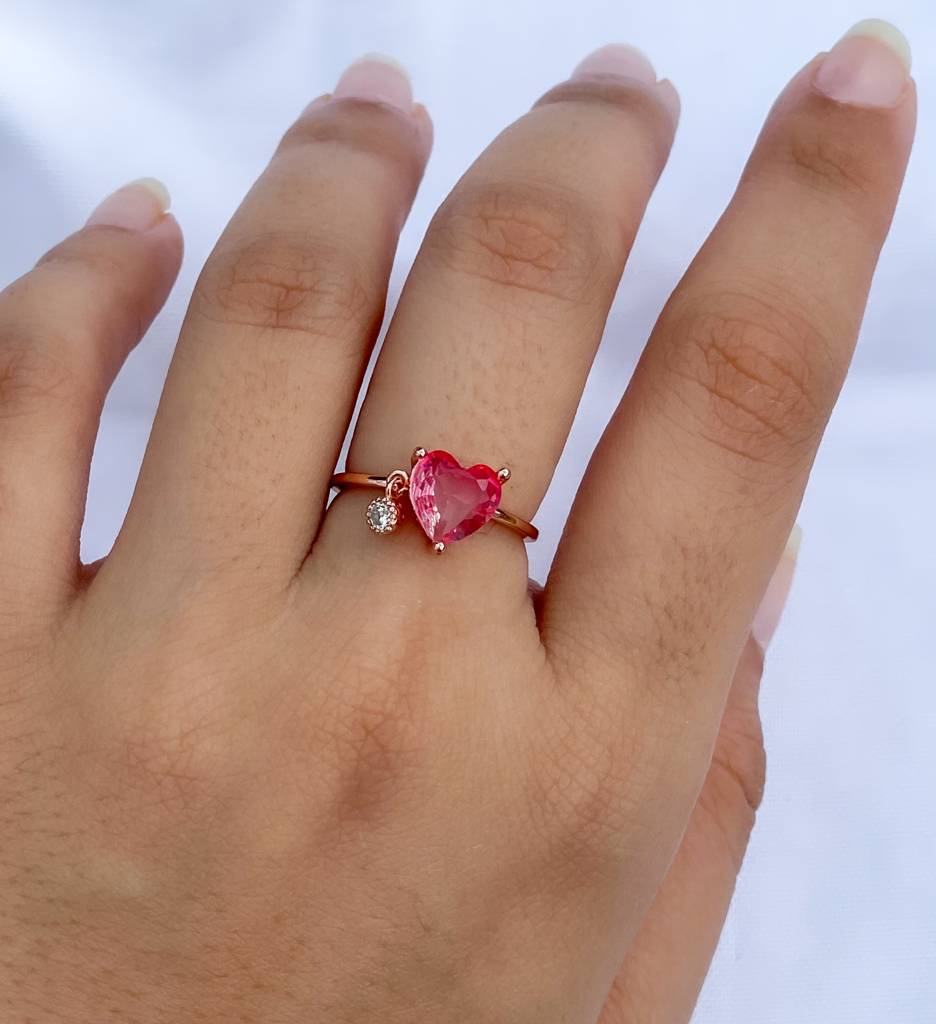 Pink Heart Ring : R-H-2-0