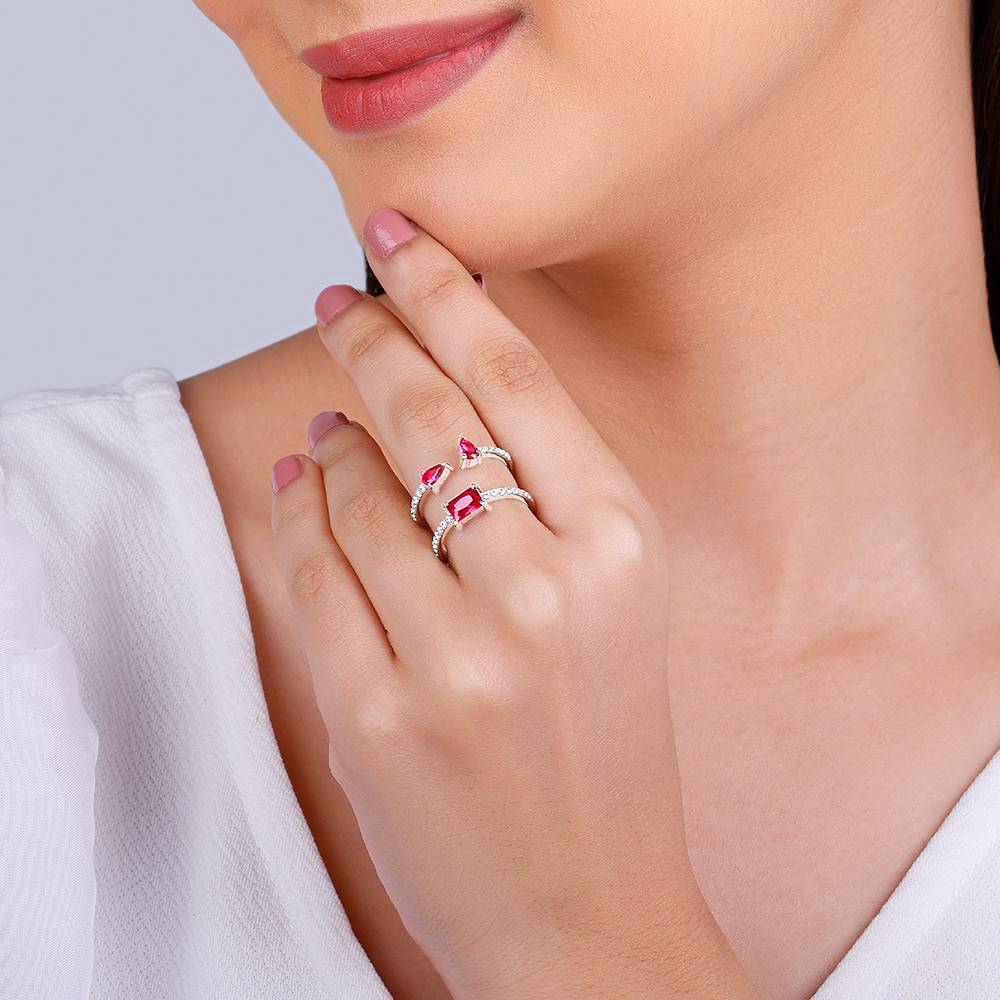 Giva 925 Sterling Silver Pinky Faux Stack Ring|Gift For Valentine | Gift For Girlfriend : R01004
