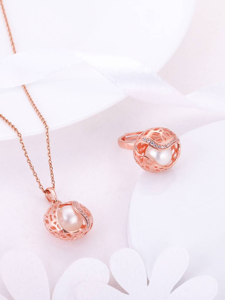 Giva 925 Sterling Silver Rose Gold My Child Set