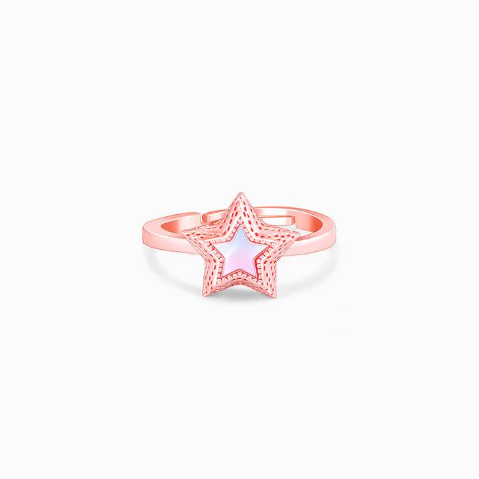 Giva 925 Sterling Silver Rose Gold Shine Like The Star Ring, Adjustable | Gifts For Women  : R01017