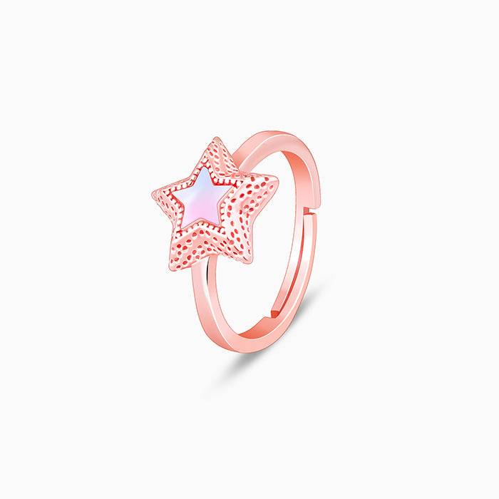 Giva 925 Sterling Silver Rose Gold Shine Like The Star Ring, Adjustable | Gifts For Women  : R01017