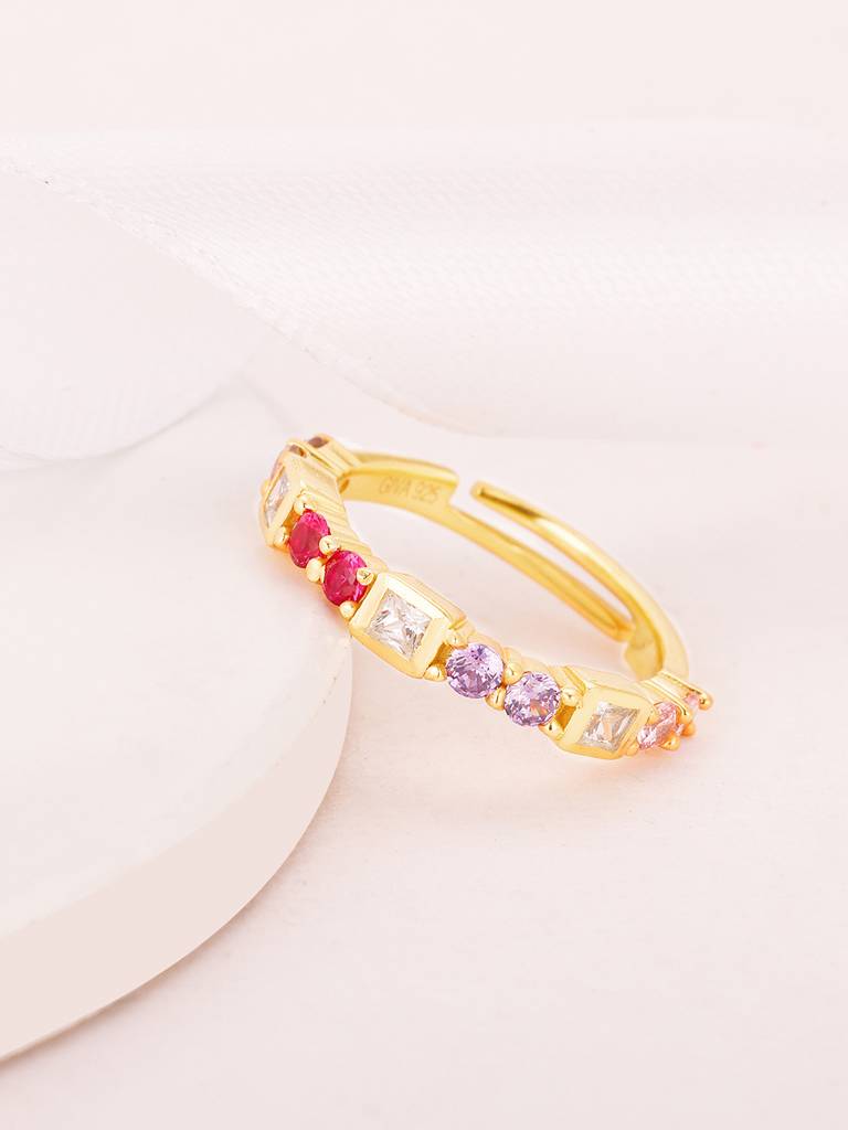 Giva 925 Sterling Silver Golden Heavenly Affection Ring