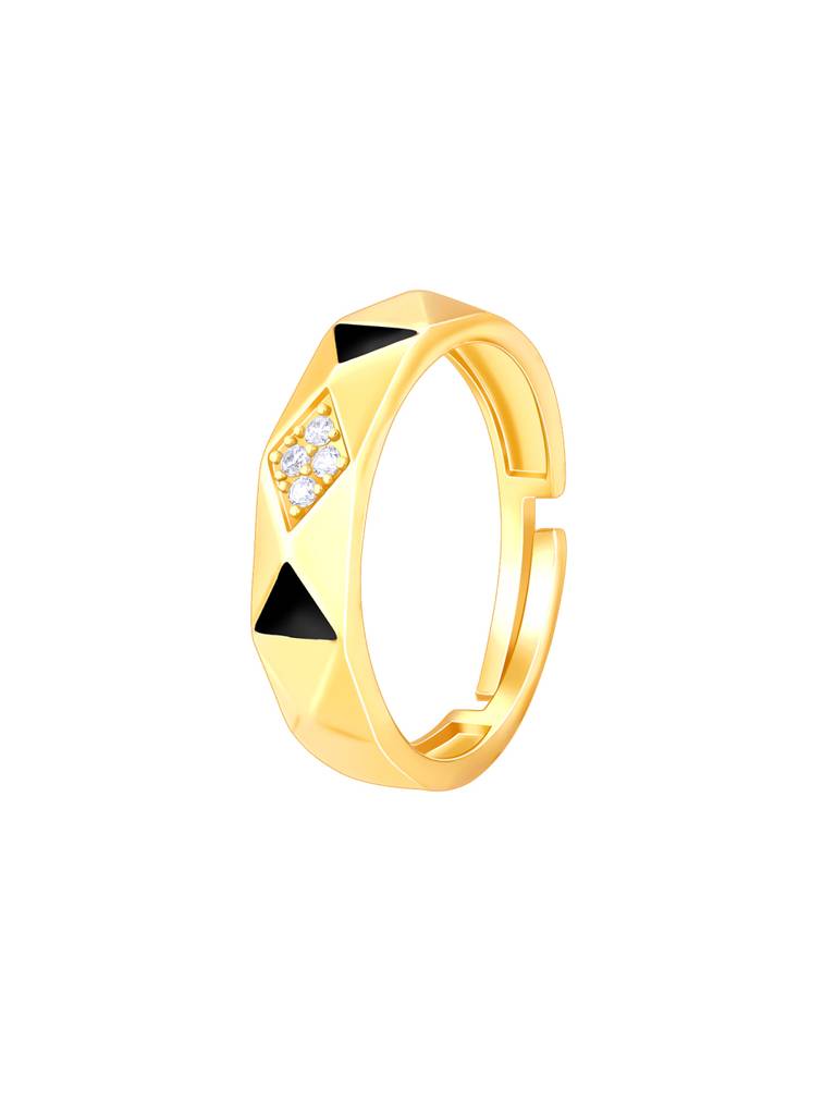 Giva 925 Sterling Silver Golden Tri Facet Ring For Her