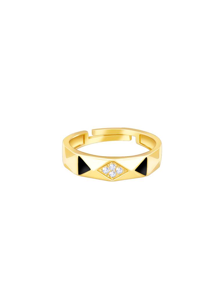 Giva 925 Sterling Silver Golden Tri Facet Ring For Her