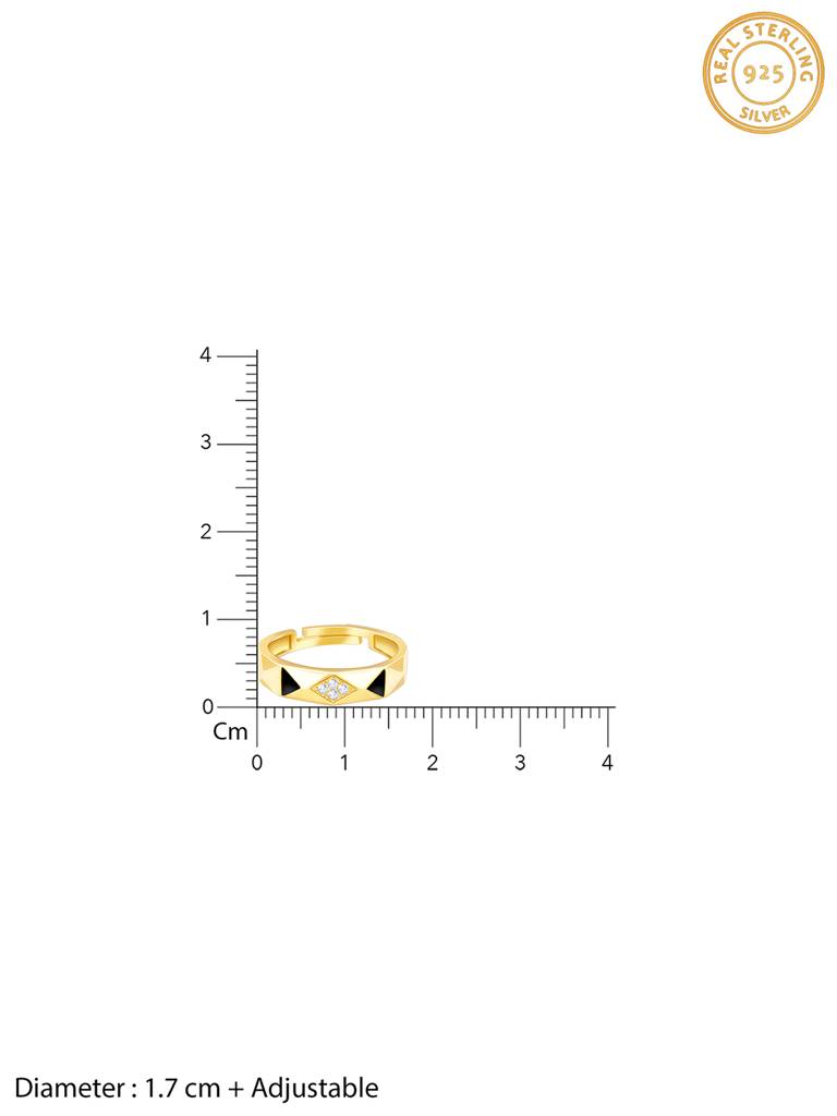 Giva 925 Sterling Silver Golden Tri Facet Ring For Her