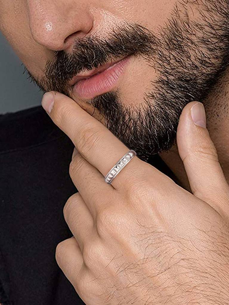 Giva 925 Sterling Silver Pyramid Ring For Him
