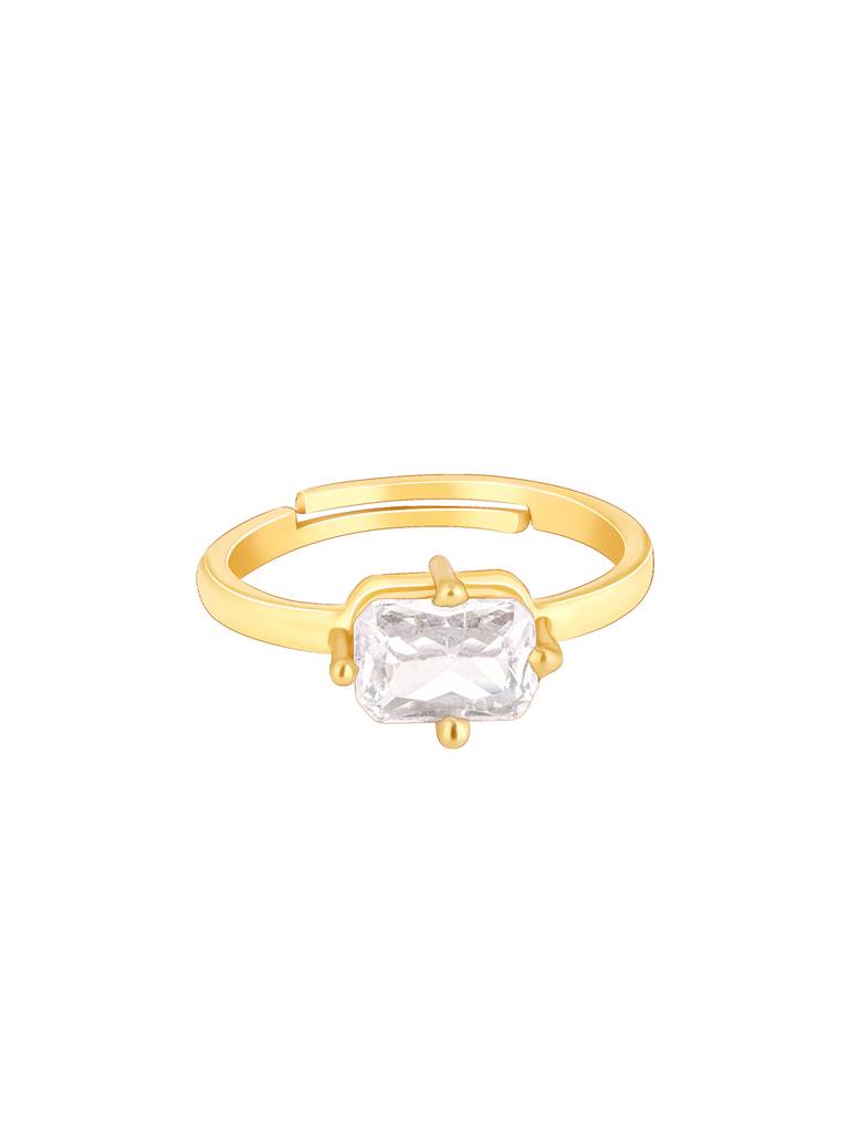 Giva 925 Sterling Silver Golden Baguette Bling Ring