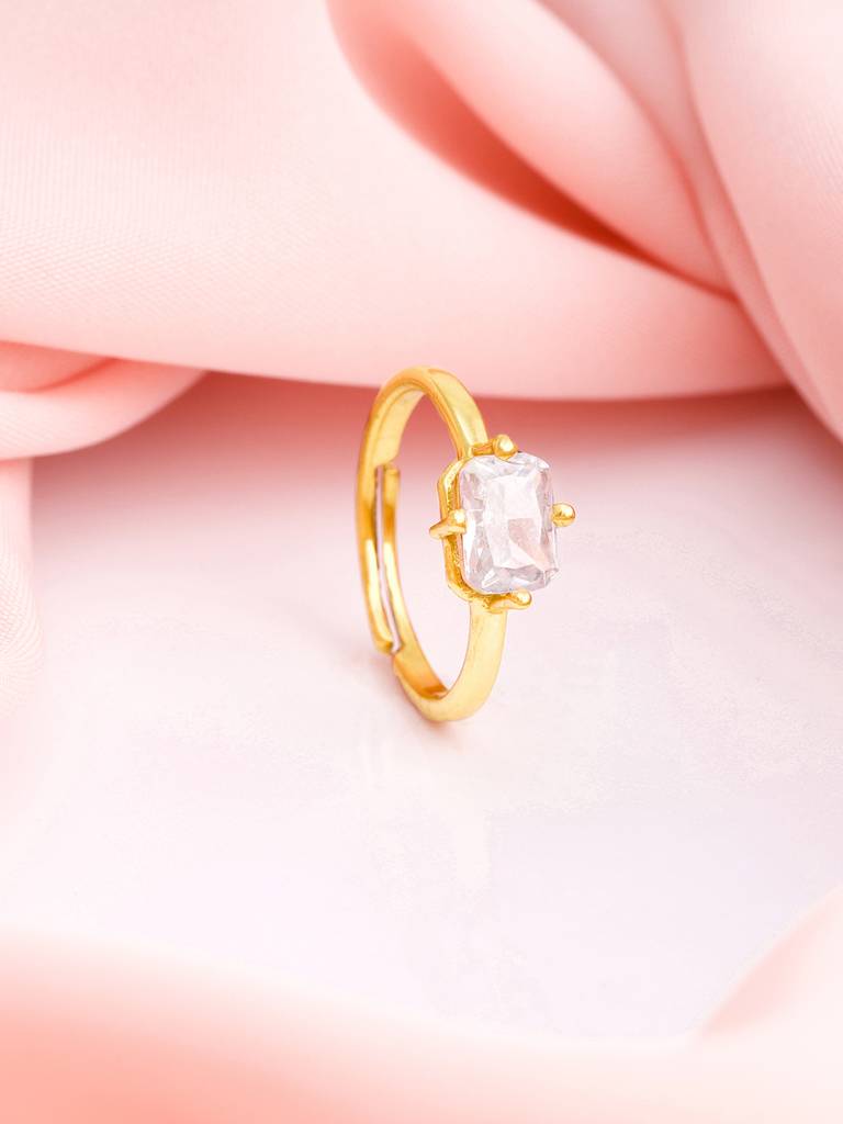 Giva 925 Sterling Silver Golden Baguette Bling Ring