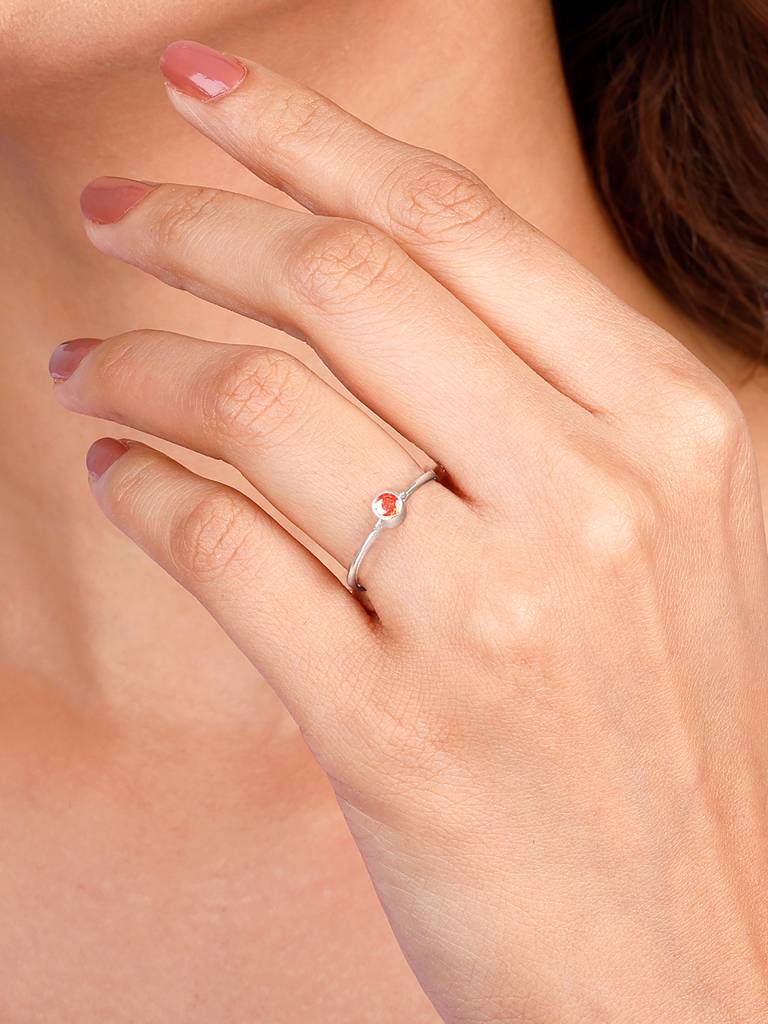 Giva 925 Sterling Silver Red Radiance Minimal Ring