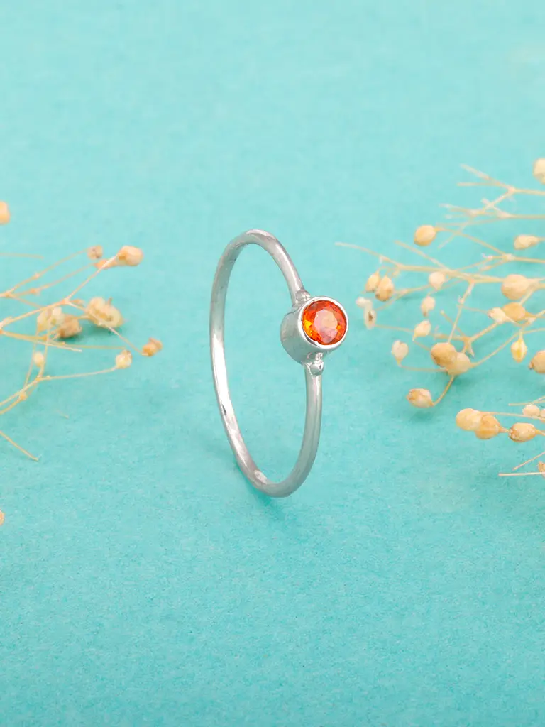 Giva 925 Sterling Silver Red Radiance Minimal Ring