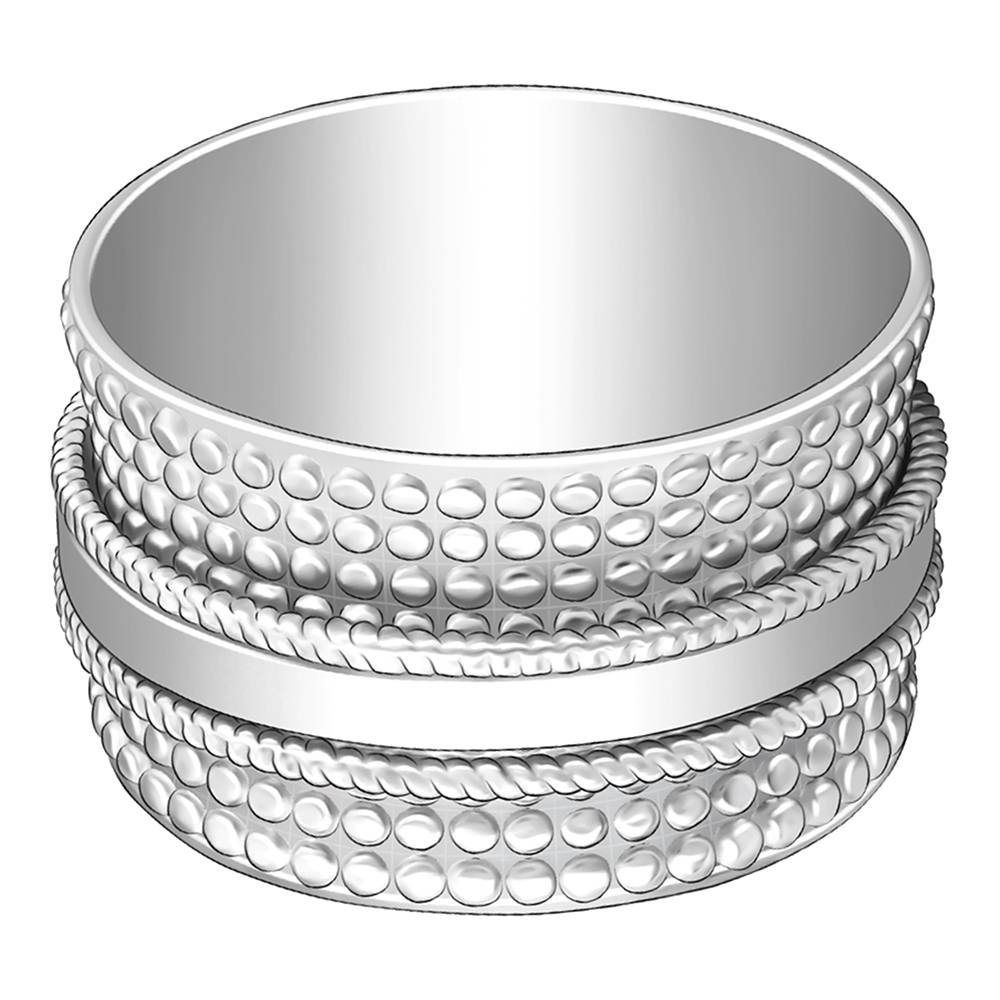 Giva 925 Sterling Silver Multi Pattern Ring,Fixed Size,Indian - 12, Us - 6 : R01048