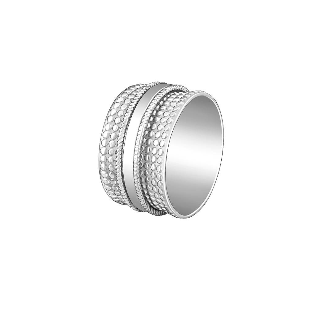 Giva 925 Sterling Silver Multi Pattern Ring,Fixed Size,Indian - 12, Us - 6 : R01048