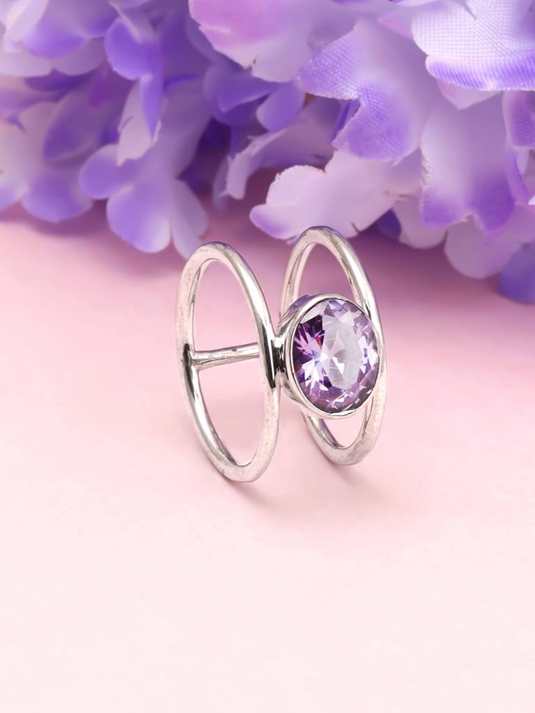 Giva 925 Sterling Silver Lavender Love Ring