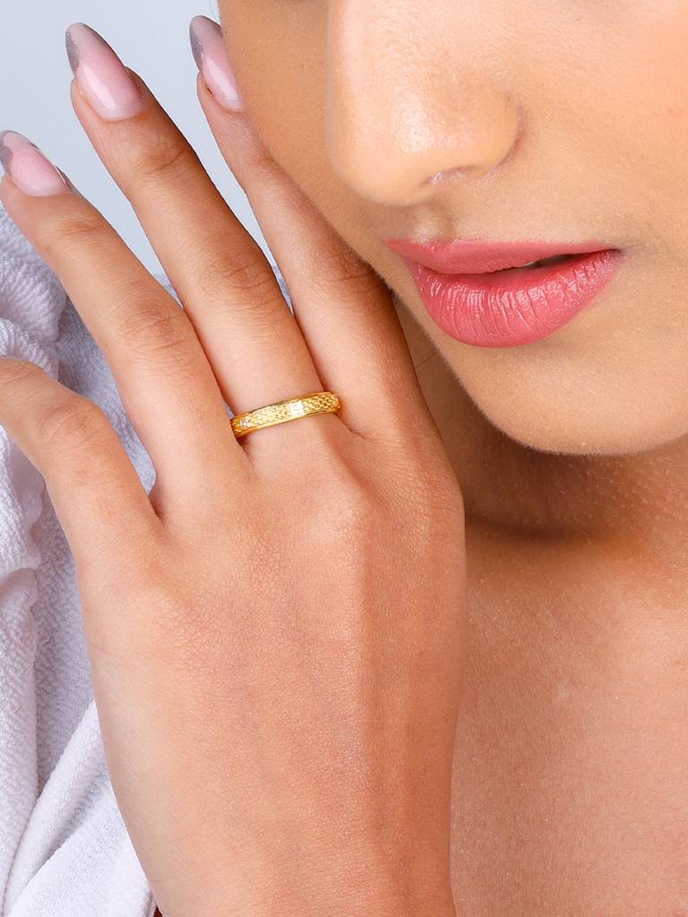 Giva 925 Sterling Silver Golden Twist And Turn Ring For Him/Her